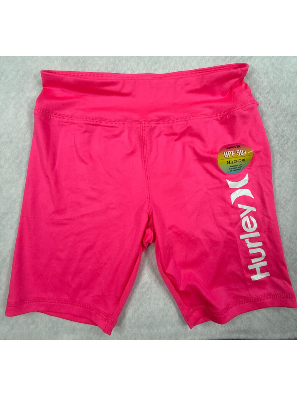 Hurley Girls Large 12-13 Years Pink High Rise Swim Shorts UPF 50+ NWT
